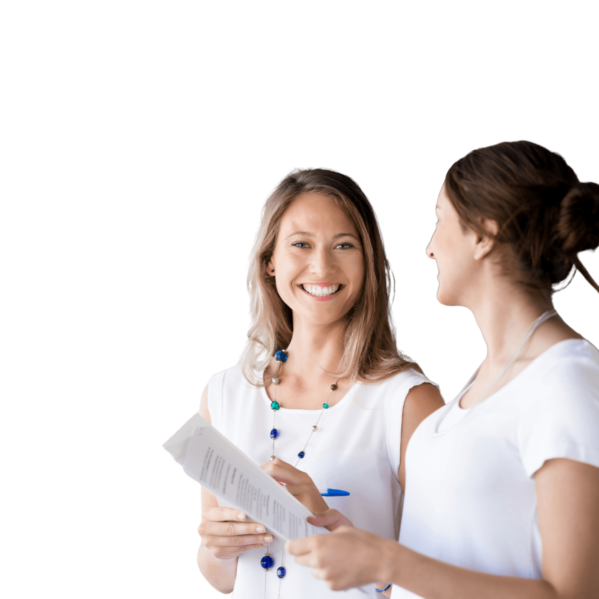 HR colleagues reviewing an approval document