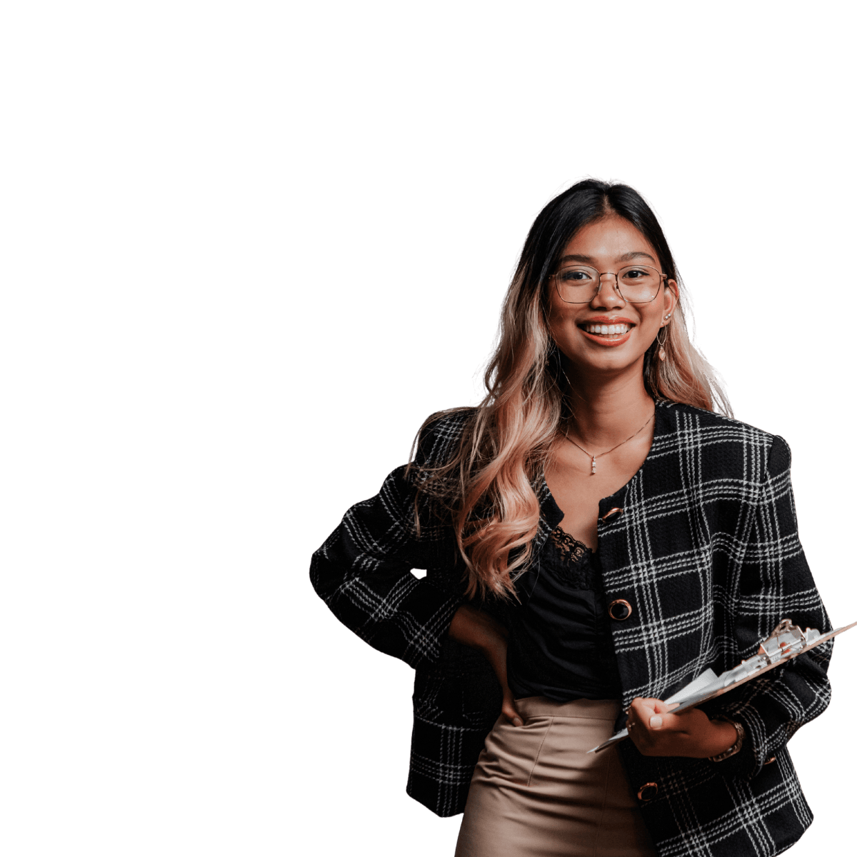 Talent acquisition specialist holding a clipboard