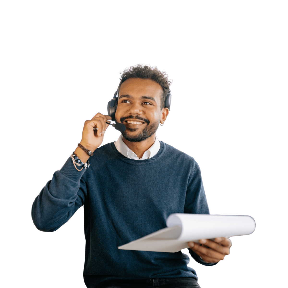 Account manager on a client call